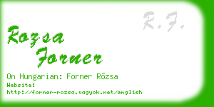 rozsa forner business card