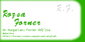 rozsa forner business card